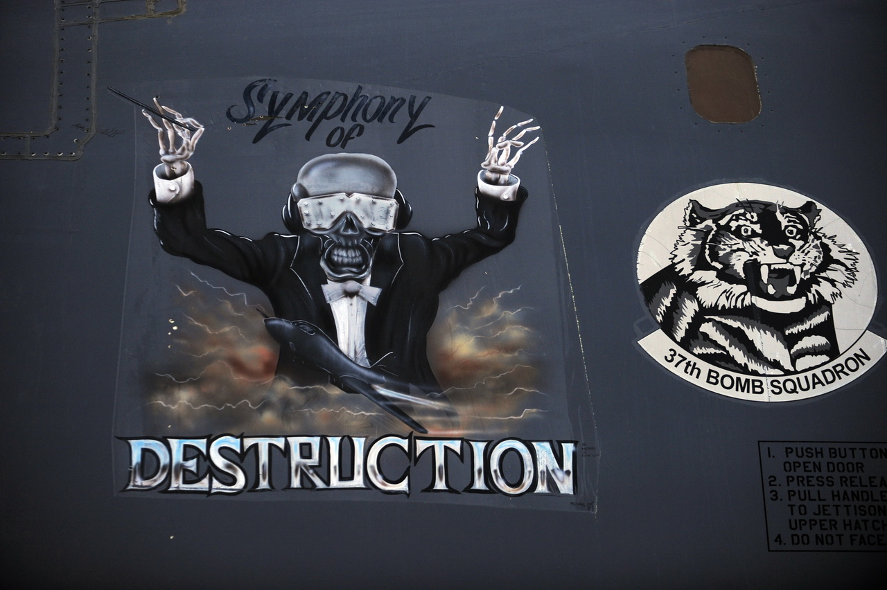 kc-135 B1_B Lancer Aircraft Nose Art Symphony of Destruction